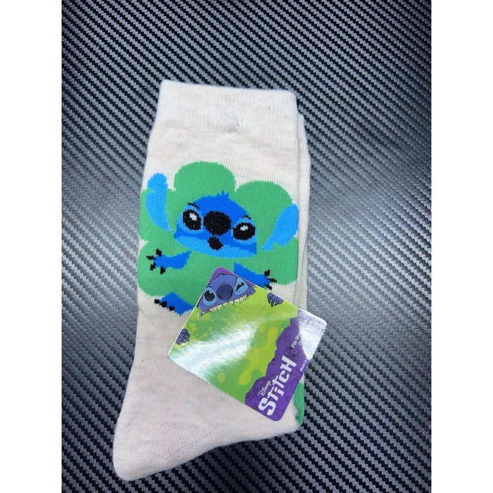 Disney Stitch St. Patrick's‎ Day Socks – Clover Design (Size 4-10)